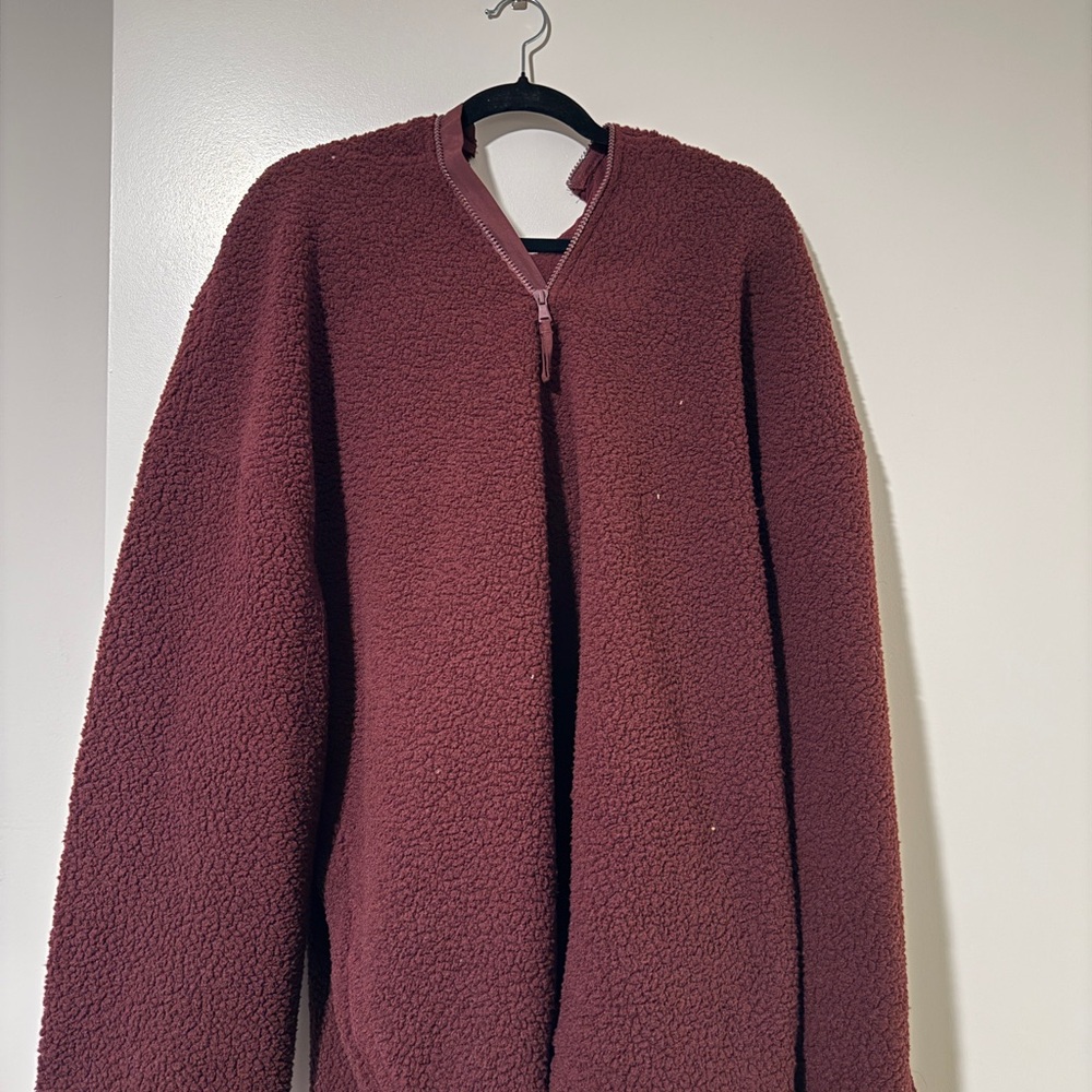 Burgundy Hooded Sherpa